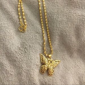 Sterling Silver & Gold Plated Butterfly Necklace